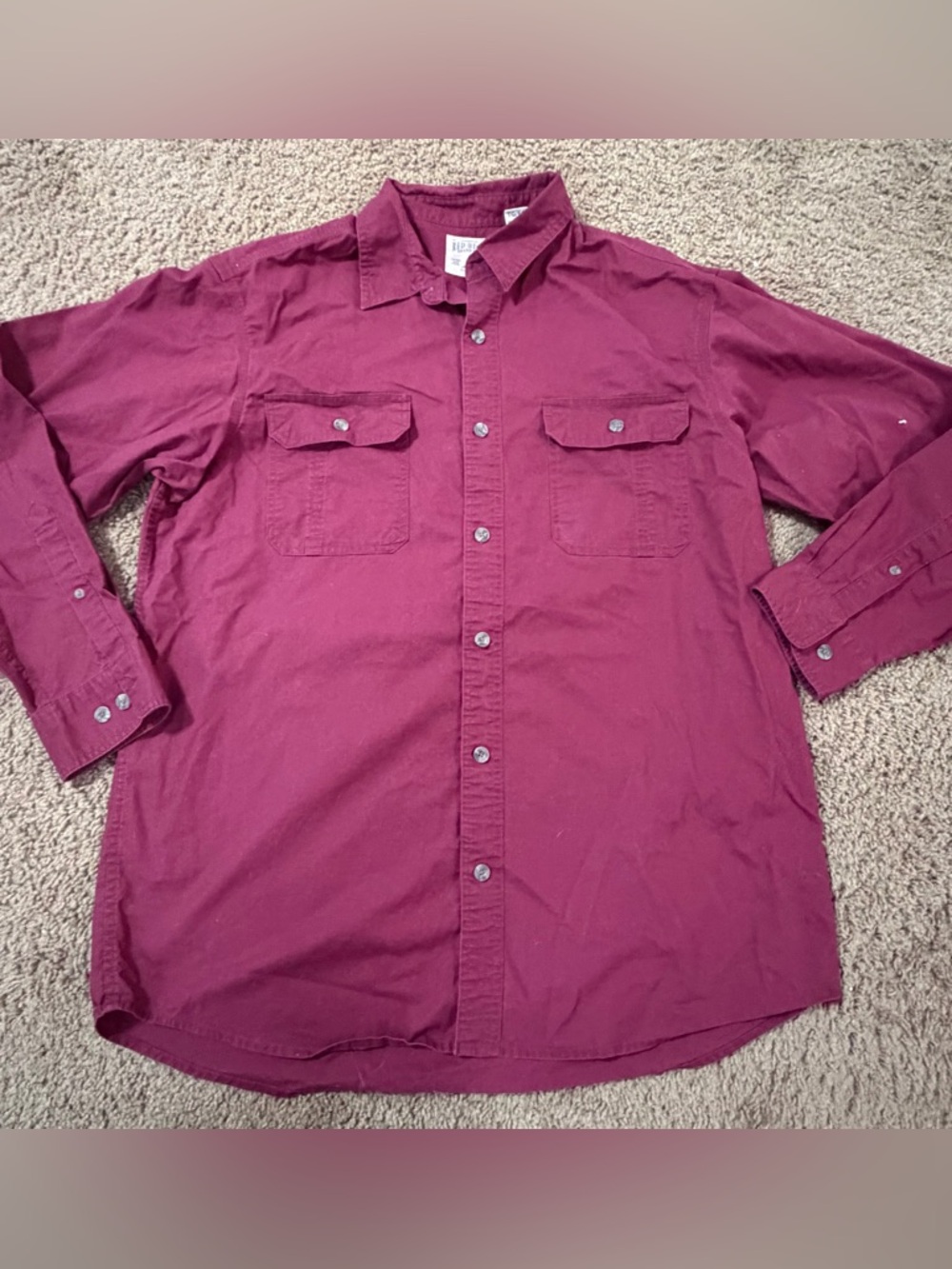 RedHead Men's Burgundy Long-Sleeve Button-Down Shirt XL - Picture 3 of 12